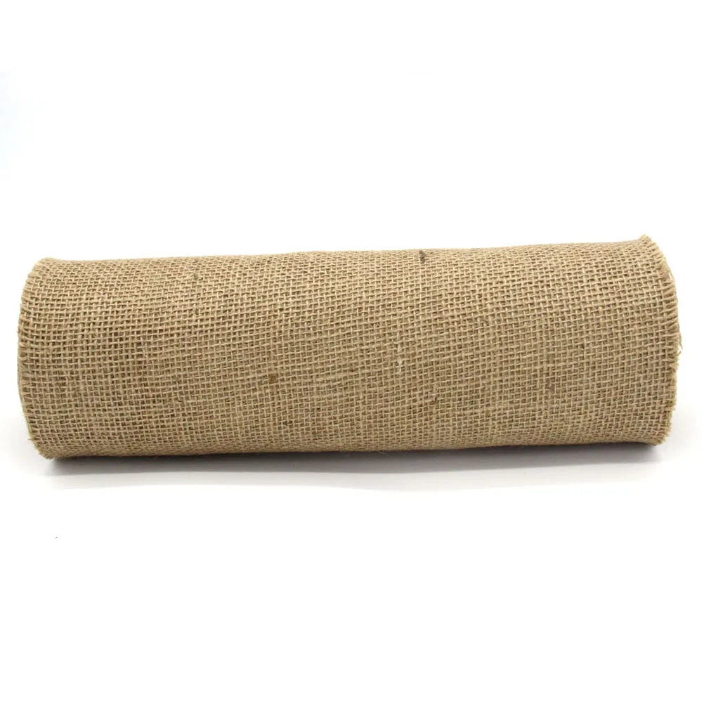 

10M 35Cm Jute Burlap Roll For Diy Wedding Decor Craft Rustic Hessian Ribbon Handbag Gift Supply Sewing Material