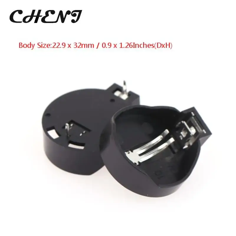 10PCS Environmental protection material CR2032 Coin Cell Battery Holder Case Black Coin Cell Button Socket Holder Case