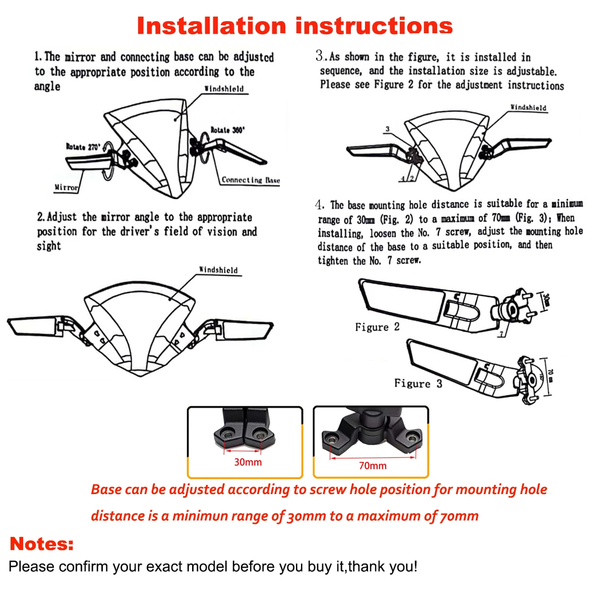 Motorcycle Wind Wing Rearview Mirror For KAWASAKI Ninja 400 250 300 650 ZX6R636 ZX-6R ZX6R ZX10R ZX9R ZX7R Retroviseurs Moto Zx