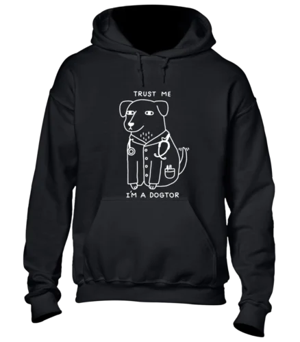 Polarshe DOGTOR DOCTOR DOG HOODY HOODIE FUNNY DOG ANIMAL LOVER GIFT IDEA PRESENT TOP