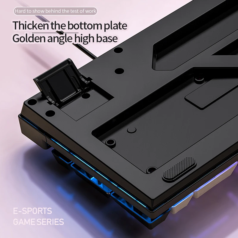 คีย์บอร์ดเกมแบบมีสาย 104 คีย์พร้อมความรู้สึกทางกลแบบ Backlit ที่เข้ากันกับสีสําหรับเดสก์ท็อปแล็ปท็อปอุปกรณ์ต่อพ่วงคอมพิวเตอร์ E-sports