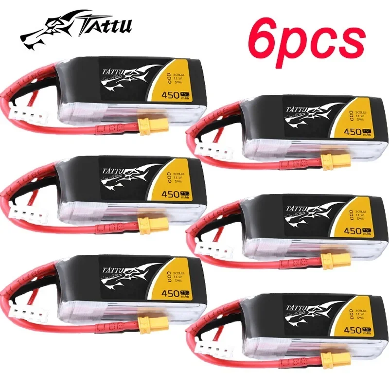 

НОВЫЙ TATTU 3S 11,1 В Lipo аккумулятор 450 мАч 75C для радиоуправляемого вертолета Quadcopter FPV Racing Drone Запчасти 11,1 В перезаряжаемая батарея