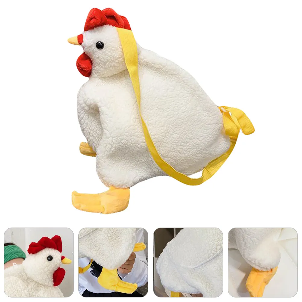 

Chicken Shape Soft Cross Body Shoulder Large Satchel Bag Chic Color Zipper Closure Cartoon Chicken Bag for Women