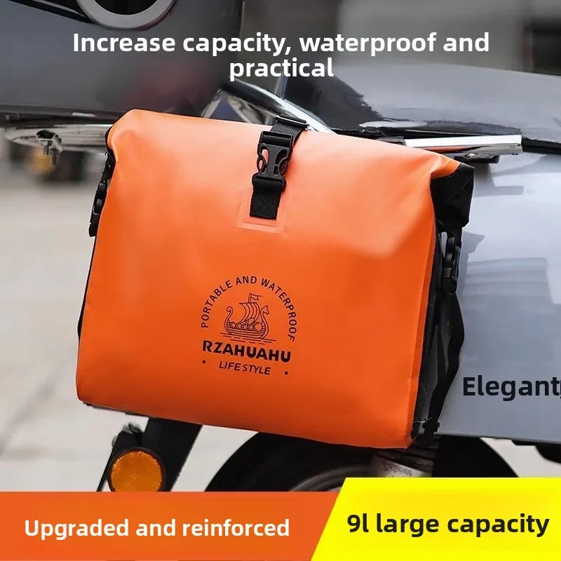 

Electric bicycle riding hanging bag raincoat storage bag front, motorcycle hanging pocket, battery front, enlarged basket