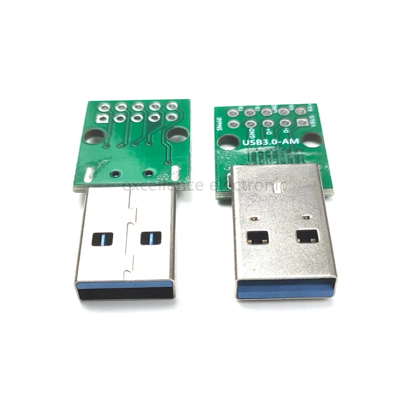 5PCS USB 3.0 Male Adapter Board DIY 2.54 Inline Soldered 9-pin Male Interface 3.0 High-speed Transmission