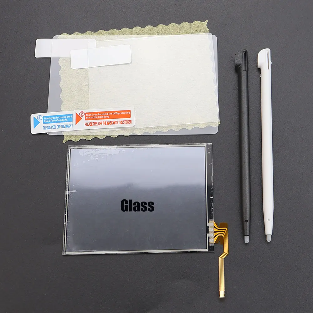 ل 2DS لعبة البلاستيك الزجاج محول الأرقام بشاشة تعمل بلمس عدسة غطاء لوحة أعلى أسفل واضح طبقة رقيقة واقية القلم استبدال