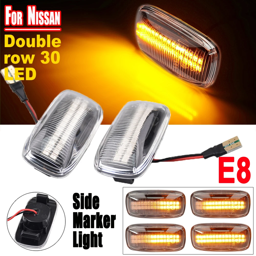 

Новинка для Nissan Maxima Skyline R34 Almera N15 N16 Pulsar Primera P11 P12, светодиодный боковой габаритный динамический указатель поворота