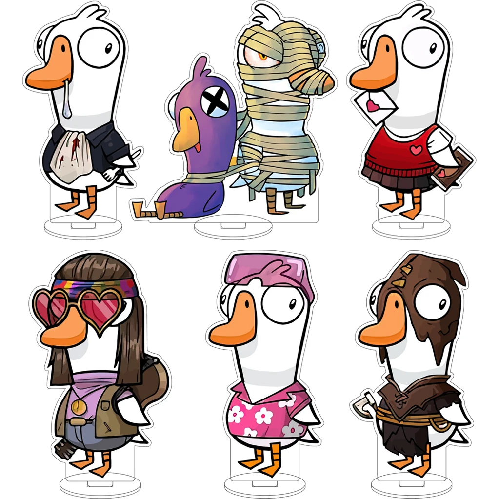 

16CM Anime Game Goose Goose Duck‌ Adventurer Avenger Bodyguard Canadian Detective Cos Acrylic Figure Stand Ornaments Gifts