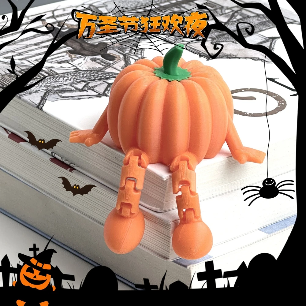 

Halloween Pumpkin Figurine 3D Printed Sitting Pumpkin Desktop Halloween Decorations Creative Party Gift Ornaments