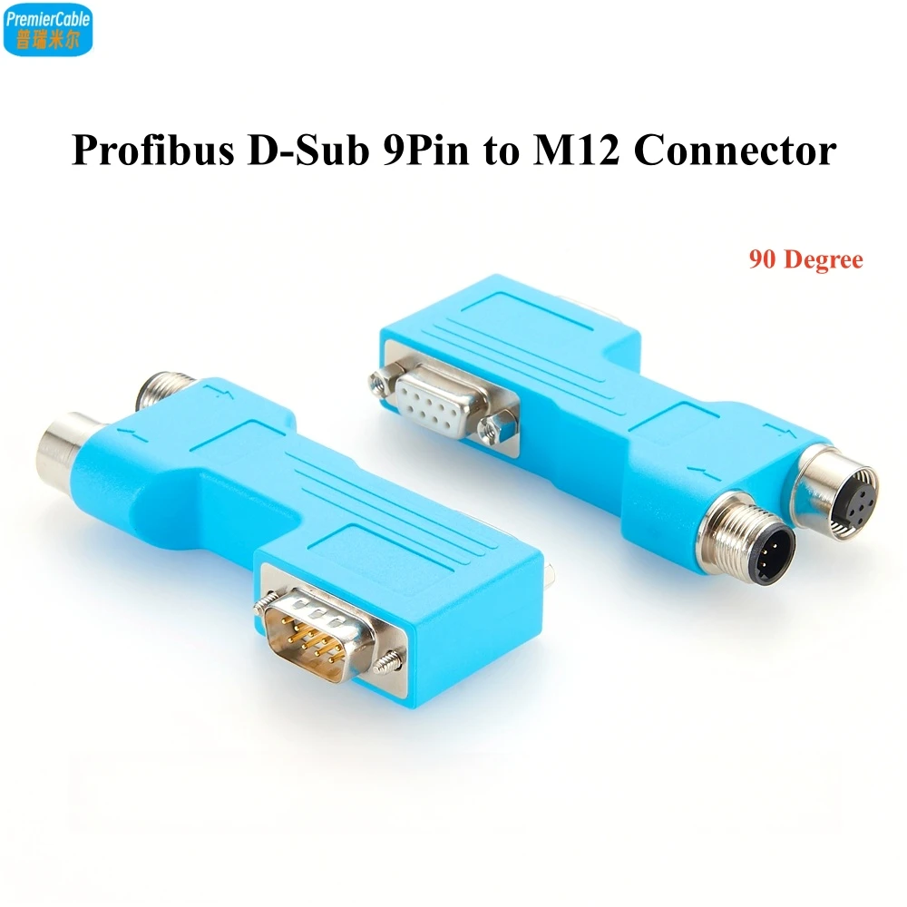 

90 Degree D-Sub 9-pos to M12 B Code Connector Profibus DP Bus PLC Socket Compatible Phoenix Contact SUBCON-PLUS-PROFIB/90/PG/M12