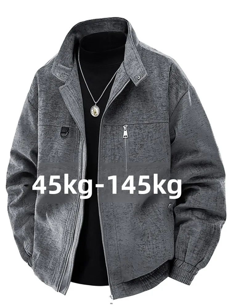 

Loose Casual Men's Jaet Stand Collar Spring Autumn plus Size Comfortable Polyester Nylon Cosite Fiber Youth Faion