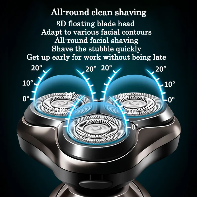 Electric shaver Men\'s shaver Smart shaver Beard trimmer IPX7 waterproof wet and dry shaver LED display