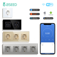 BSEED EU Electrical Wifi Smart Socket Wall Plug With Power Monitor Timing Function Tuya Alexa Smart Home Wireless Control 16A