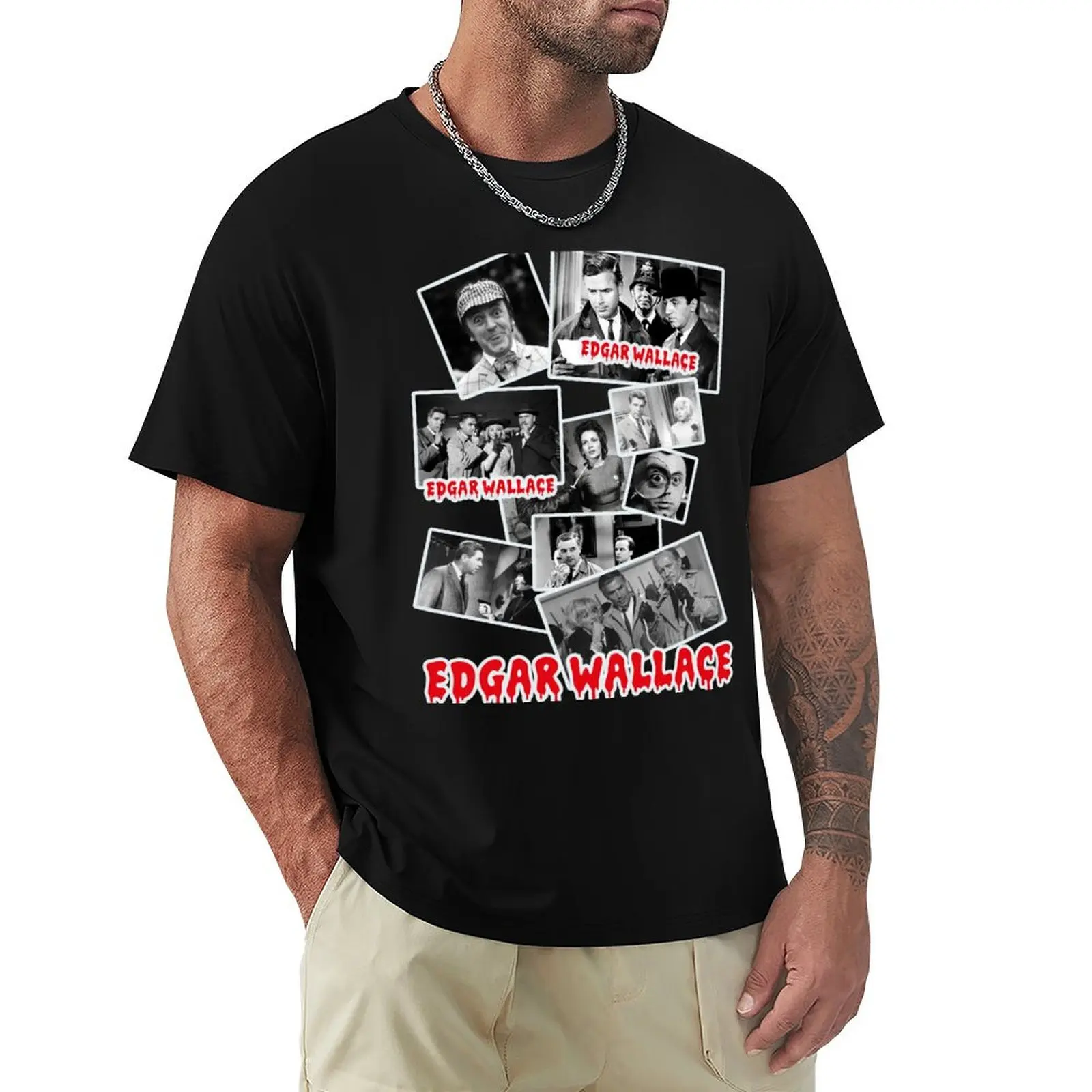 Edgar Wallace, Movies, 50's, 60's T-Shirt Work Utility Short Sleeve Shirt