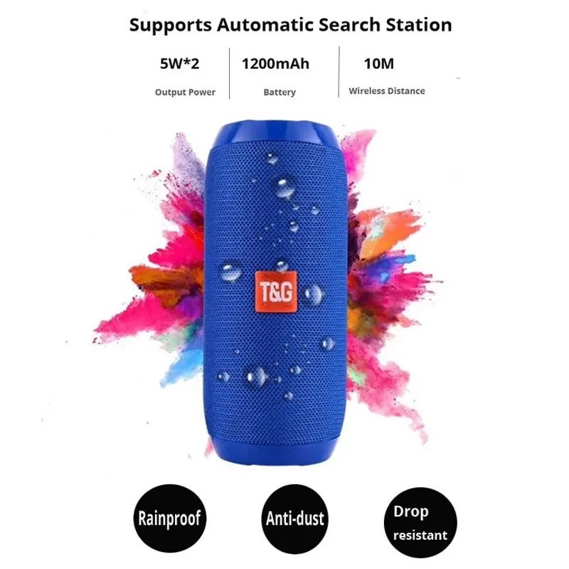 TG117 Popular Waterproof Portable Bluetooth Speaker Outdoor Portable Color Fabric Card Wireless Audio view 2