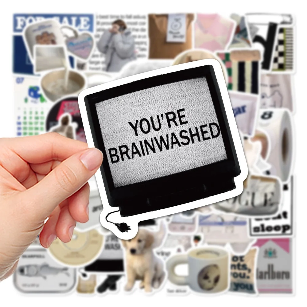 57 قطعة ملصقات كلاسيكية بسيطة لطيفة لأجهزة الكمبيوتر المحمول والثلاجة والهاتف وخوذة القصاصات وملصقات BulingBulingStickers Store