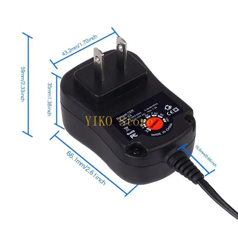 K32C قابلة للتعديل 3V 4.5V 6V 9V 12V AA CABLEATOR US CABLE FOR TOYS