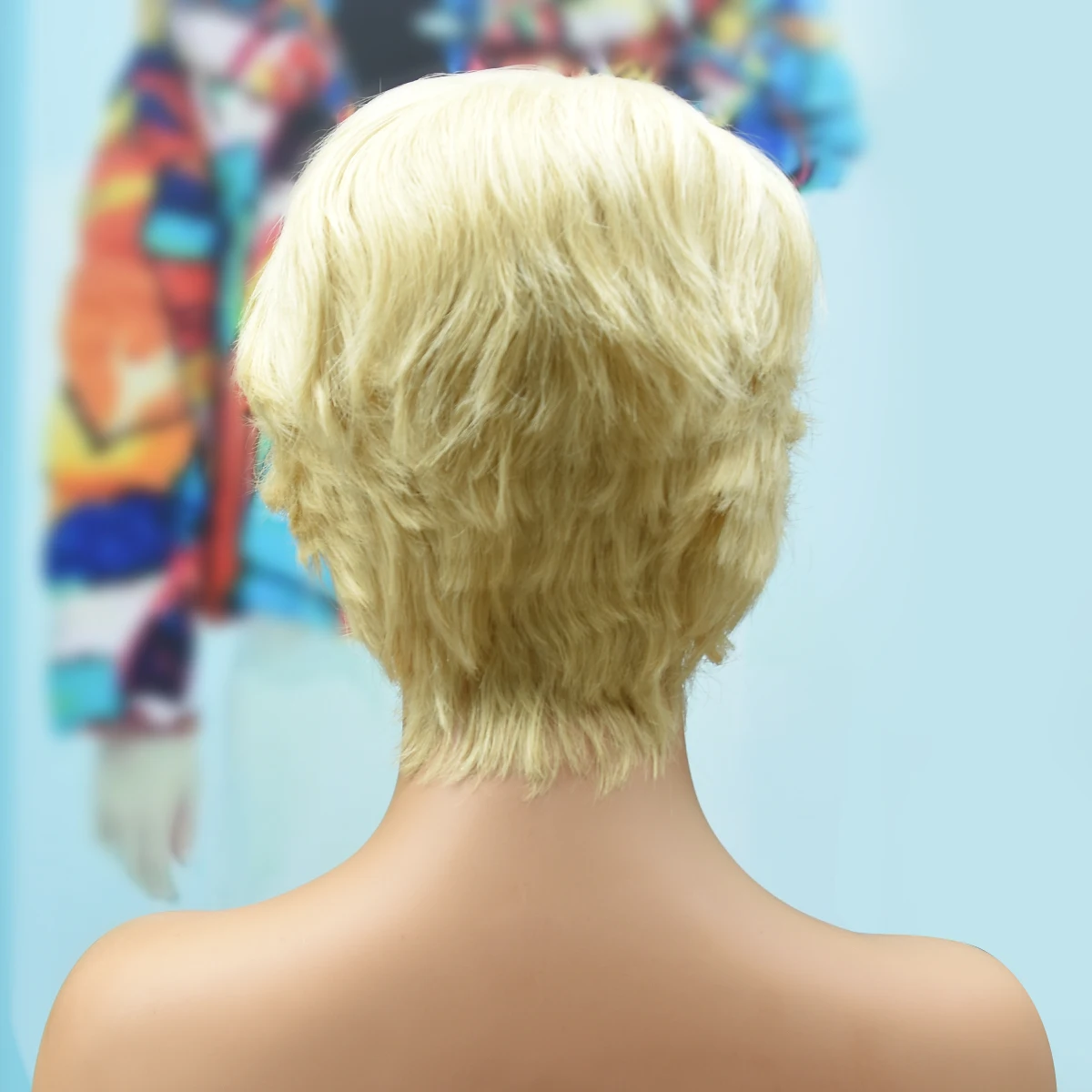 613# Blonde Short Pixie Cut Wigs Lace Pixie Cut Human Hair Wigs Peruvian Remy Blonde Straight Human Hair Wigs For Woman HairUGo