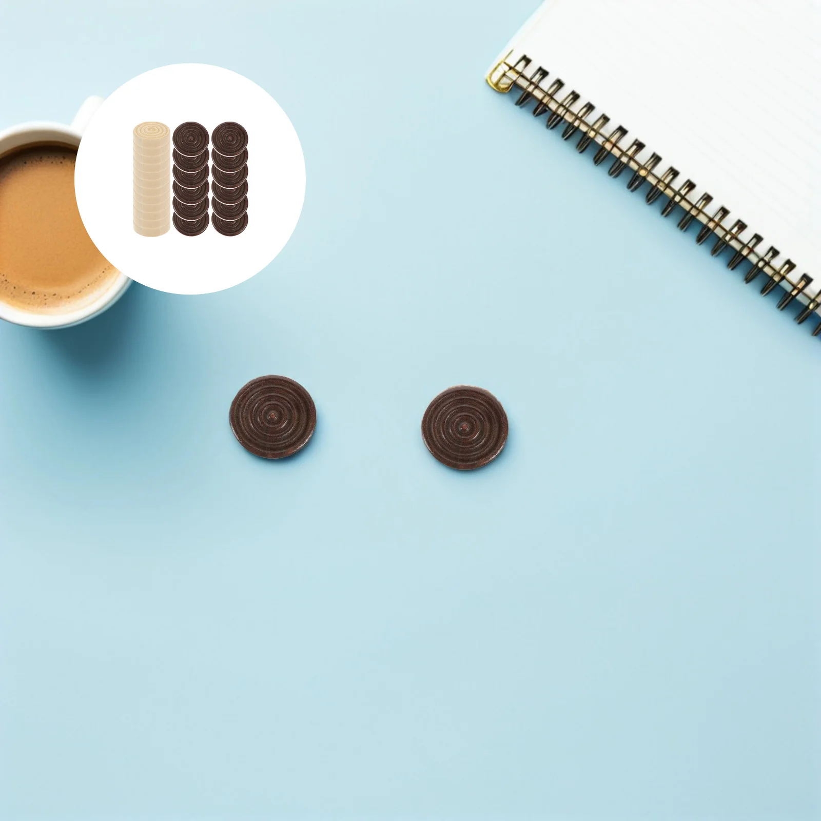 

24Pcs Pieces Wooden Durable Replacement Set Lightweight Round Surface Polished Board Game Accessory