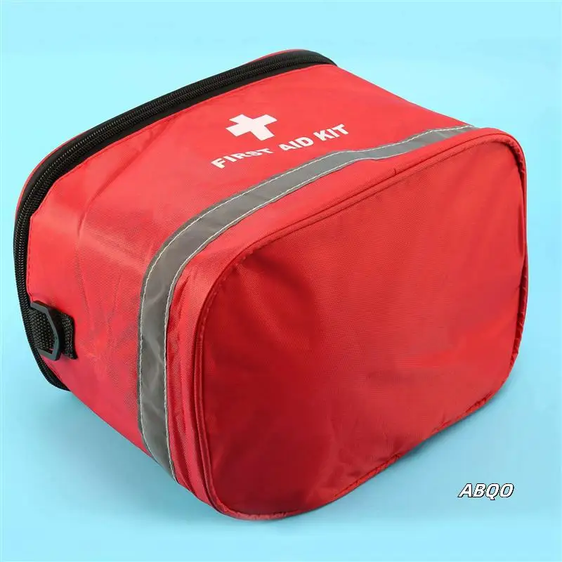

6X Outdoor First Aid Kit Sports Camping Bag Home Emergency Survival Package Red Nylon Striking Cross Symbol Bag