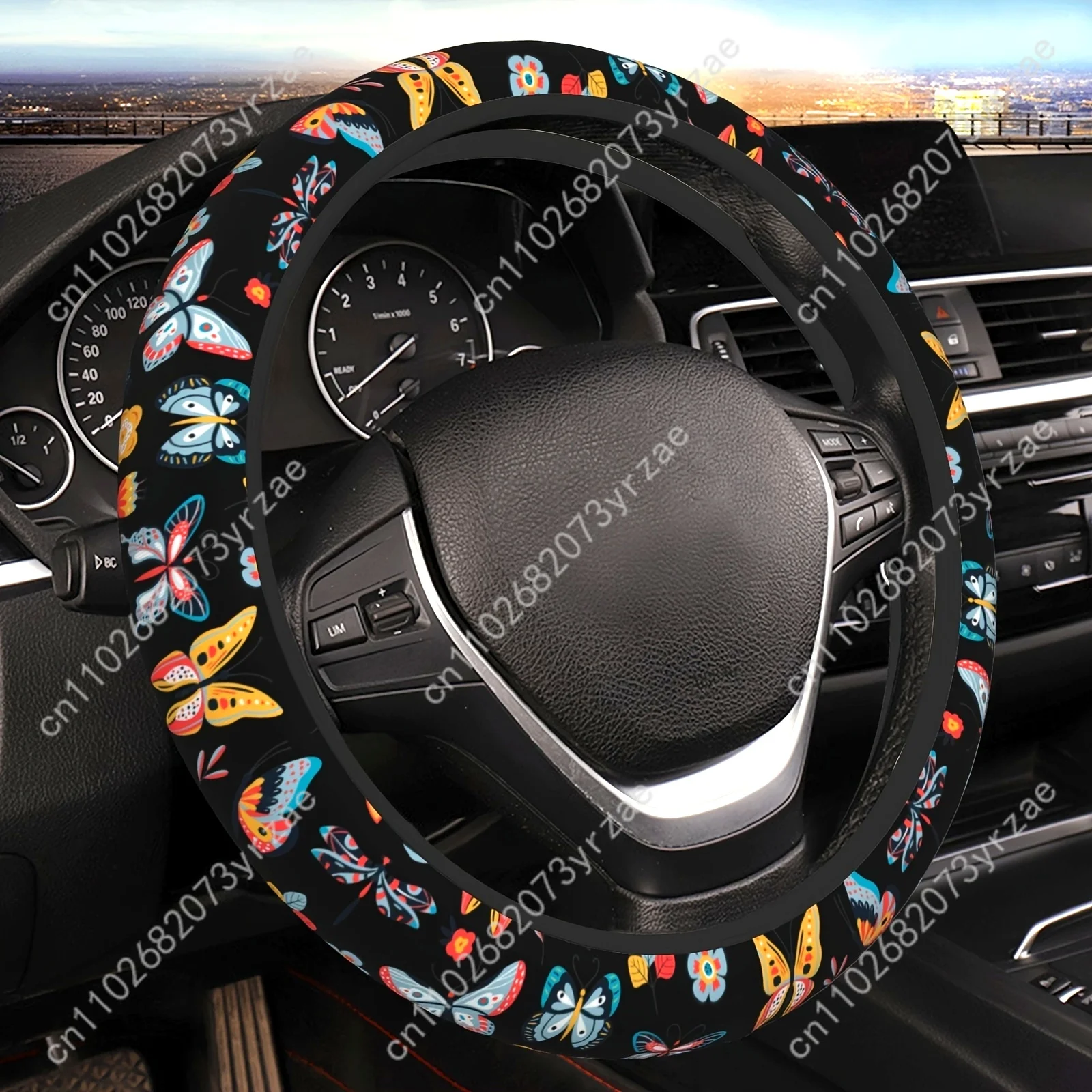 

Butterfly Pattern Car Steering Wheels Cover Universal Type Environmental Friendly Comfortablenon-slip Steering Wheel Wrap