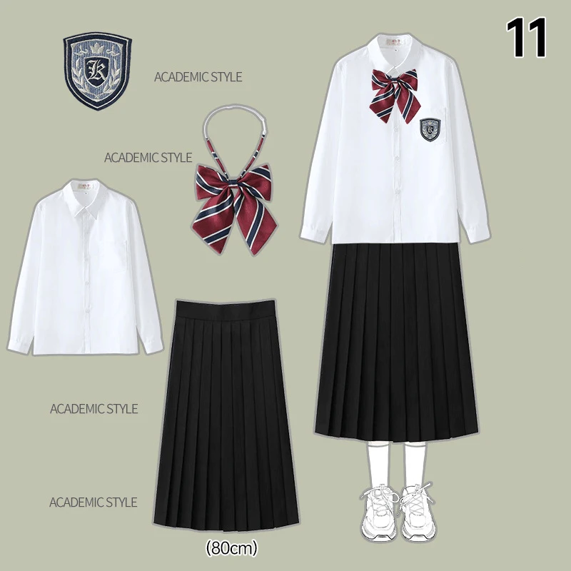 ผู้ชายผู้หญิง JK สไตล์อังกฤษเครื่องแบบนักเรียน Preppy สไตล์จีบกระโปรง Bow Tie เสื้อกางเกง Chorus บทกวีคอสเพลย์