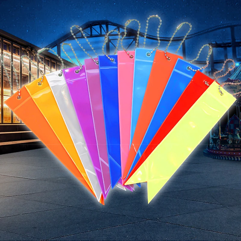 عاكس سلاسل المفاتيح سلامة حماية حقيبة قلادة سيارات Keyrings السيارات زينة زخرفية ليلة السلامة المرورية ماركر اكسسوارات #5