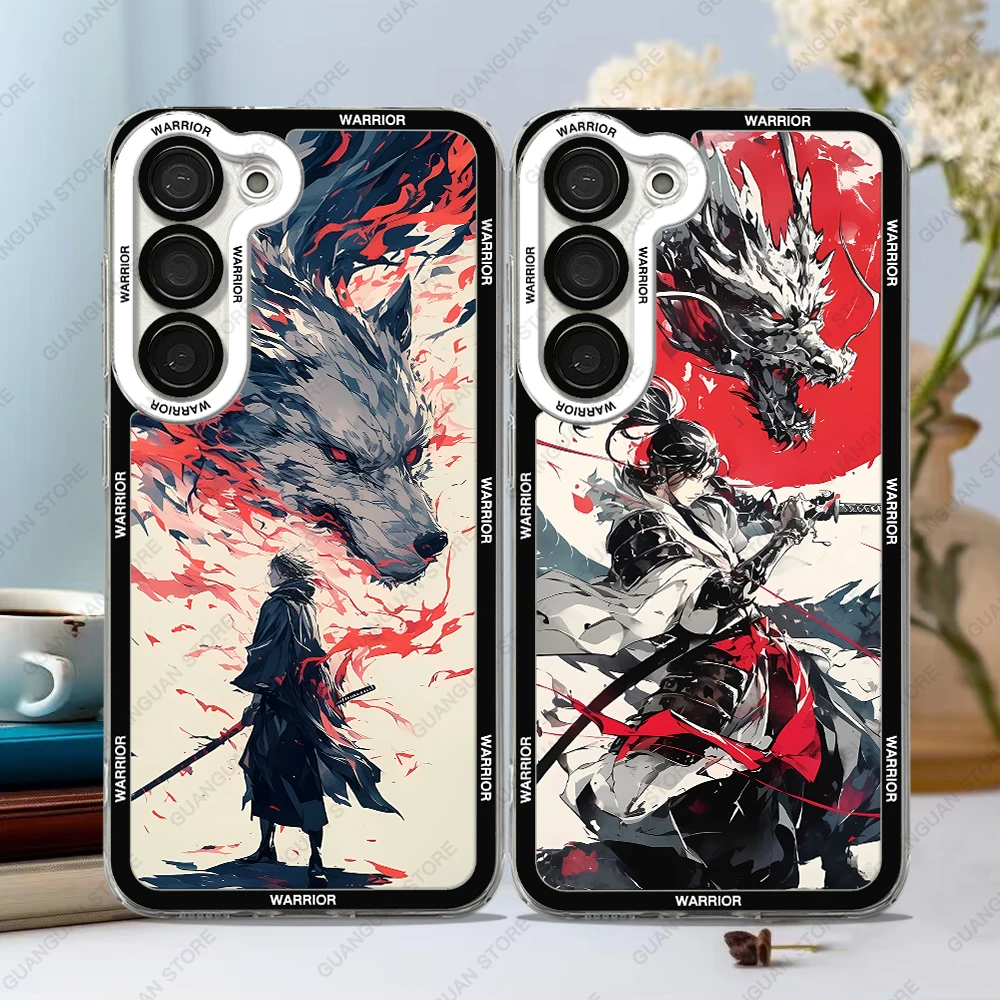 Phone Case For Samsung Galaxy S20 S21 S22 S23 S24 FE Plus Ultra A54 A53 A52 A34 5G TPU Soft Cover Warrior