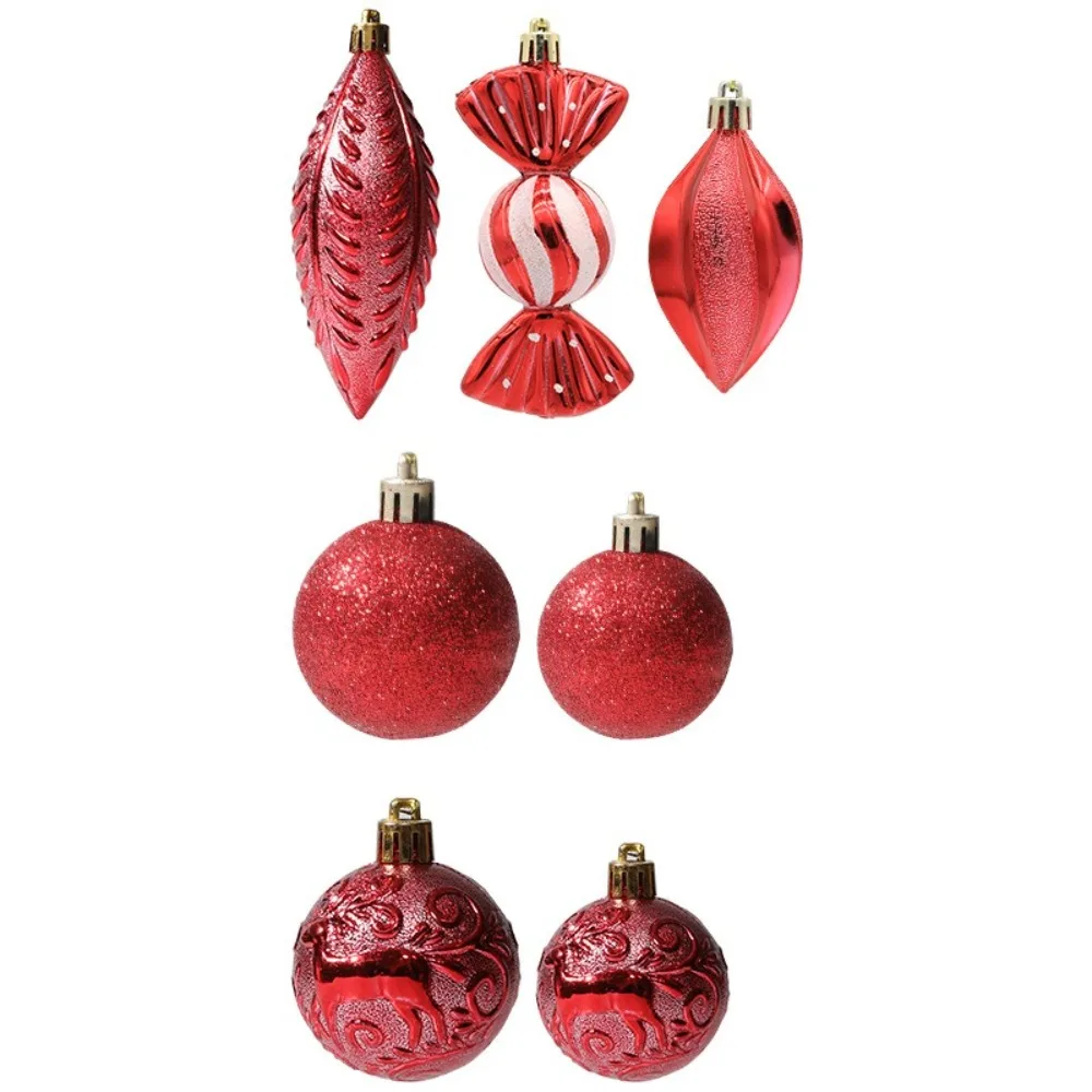 21Pcs Electroplated Ball Christmas Tree Ornament DIY Crafts Painted Plastic Christmas Gifts Boxes Pendant Pendant