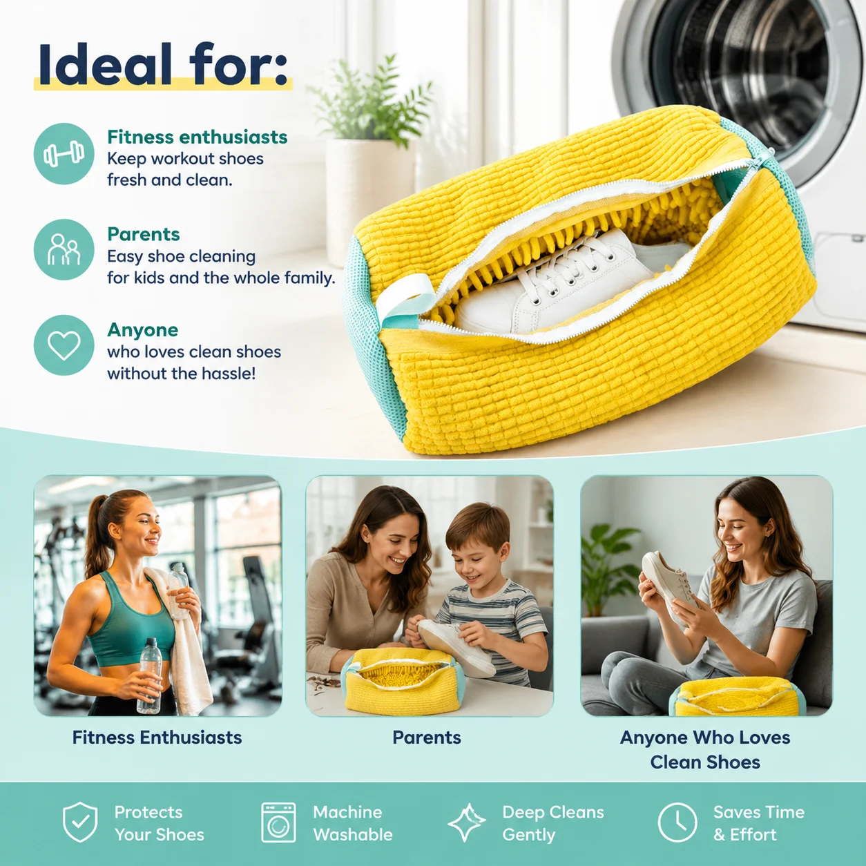 Shoe Washing Machine Bag Laundry Shoe Bag for Washer and Dryer Reusable Shoe Cleaning Bag for Sneakers Tennis Shoes 1PCS view 6