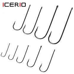 ICERIO 50 pz Aberdeen gambo lungo amo da pesca acqua salata acqua dolce ami da pesca Sabiki Rig Streamer Fly Hook dimensioni 10 4 2 2/0 3/0