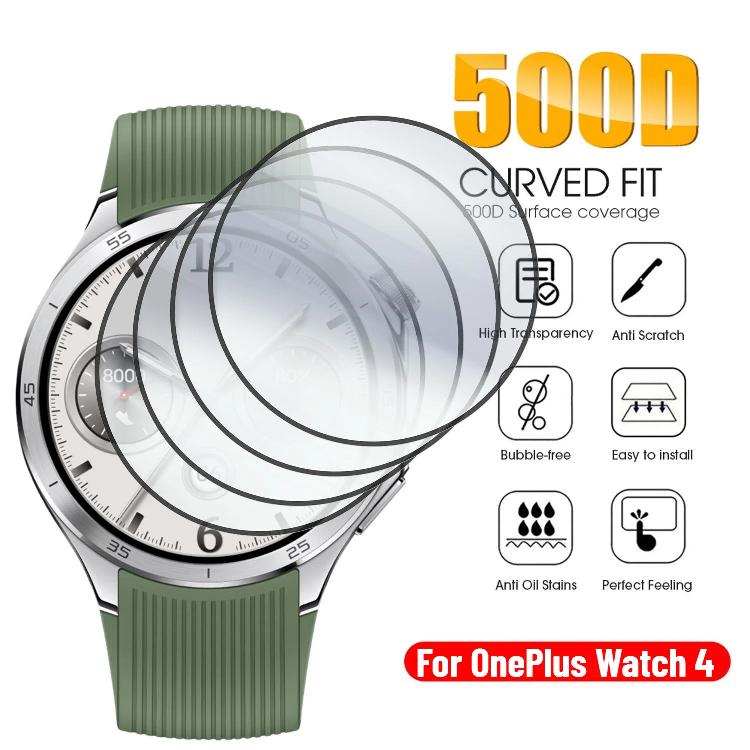 For OnePlus Watch 4 Smartwatch HD Clear Soft TPU Hydrogel Films/3D Curved PMMA Films For OnePlus Watch4 Screen Protectors