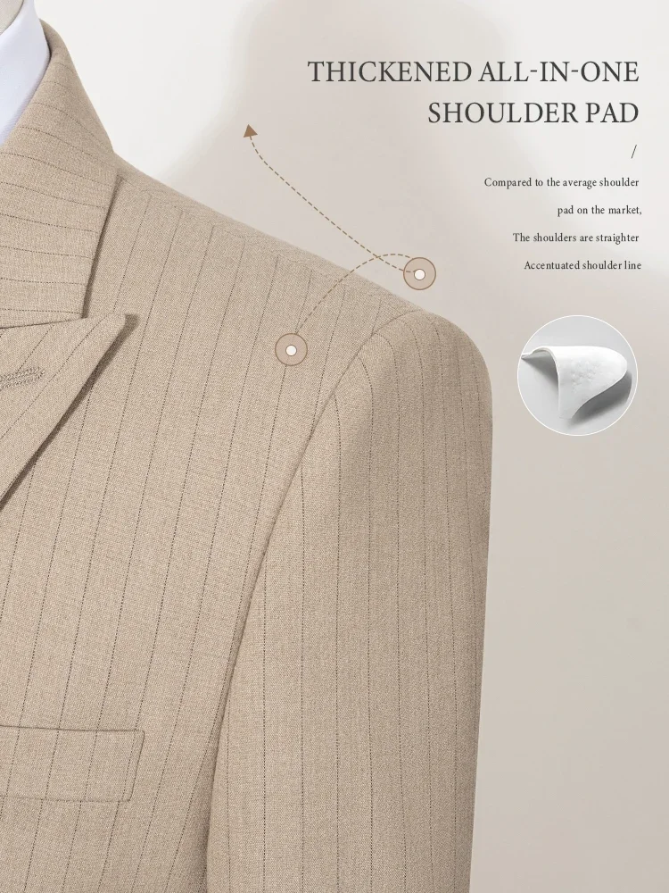 ST Cassy High Quality Striped Suits for Men Slim Fitting Luxury Man Clothing Elegant Mens Suit Wedding Trends Costumes - view 4