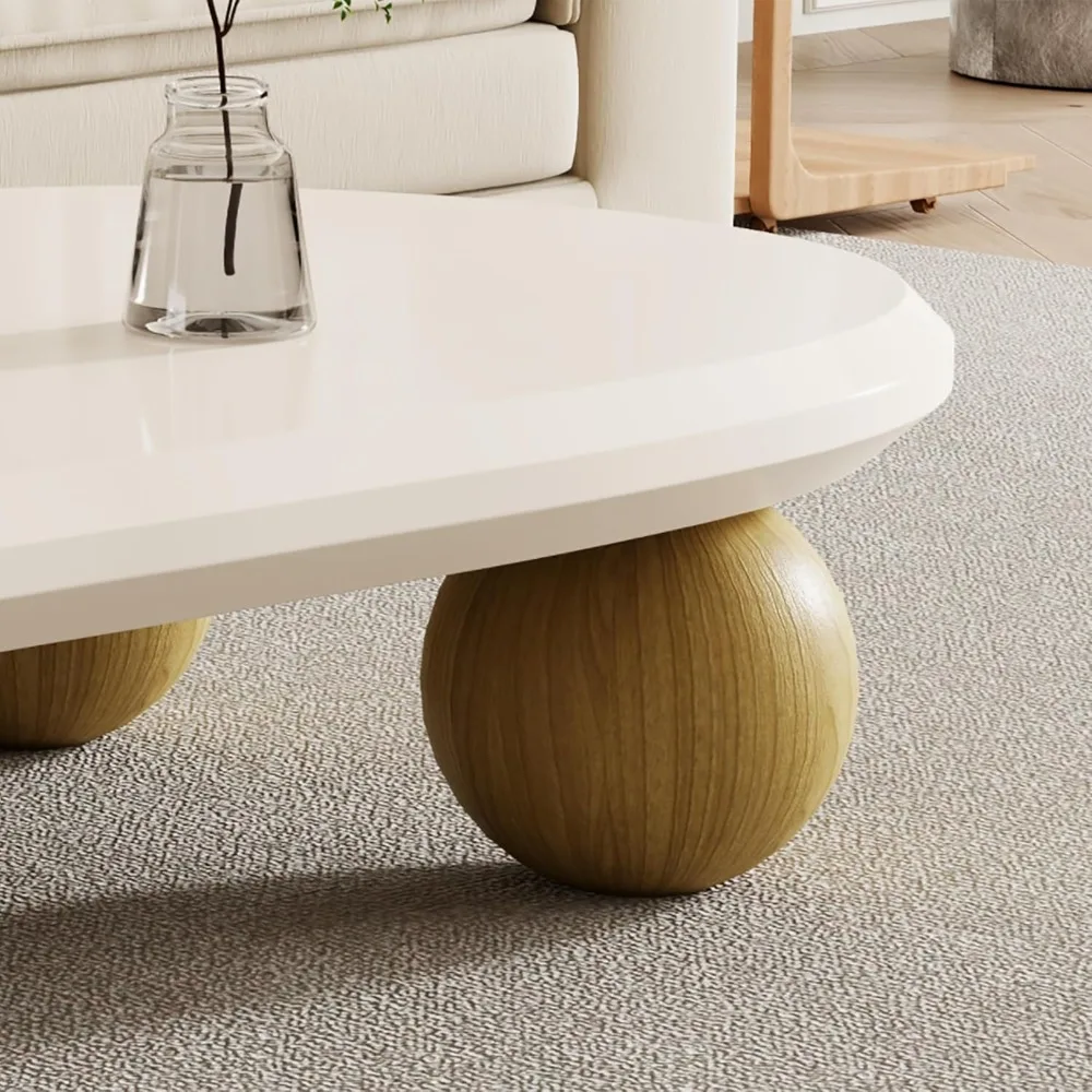 Small Coffee Table, Mid Century Vintage Oval Coffee Table, Rustic Mini Center Tables for Living Room, Small Spaces