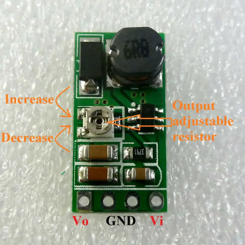 전원 공급 장치 모듈, 조정 가능한 스텝 업 부스트 전압 조정기, DD06AJSB, DC 3.3V, 3.7V, 5V, 6V, 9V, 12V, 3 개