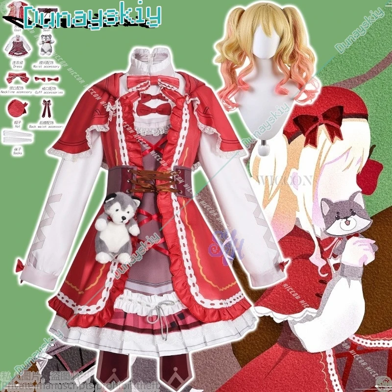 مشروع Sekai Leo/تحتاج Tenma Saki تأثيري أنيمي لعبة زي حكايات خرافية الأحمر Kawaii لوليتا القوس كعكة فستان فروي هالوين
