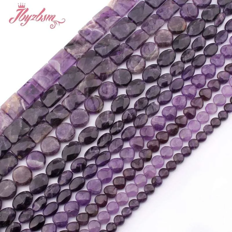 Natural Amethyst Mixed Shape Stone Beads For Necklace Bracelat Earring Loose Strand 15