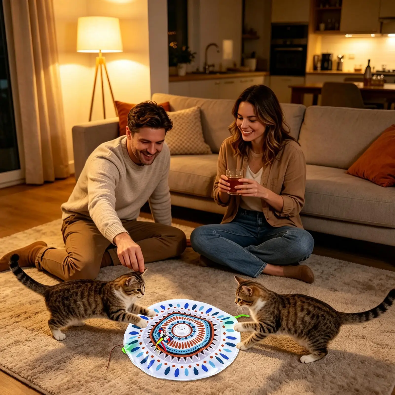 Cat Exercise Toys Smart Rechargeable Kitten Enrichment Game Kitten Entertainment Toy For Outdoor Indoor Home Balcony Apartment