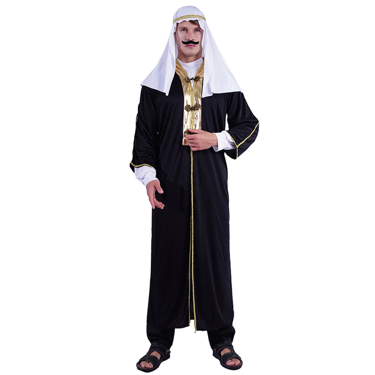 Umorden Arabische Arabische Sjeik Kostuum Gewaad Nieuwigheid Sultan Kostuums voor Mannen Fancy Carnaval Halloween Purim Party Cosplay