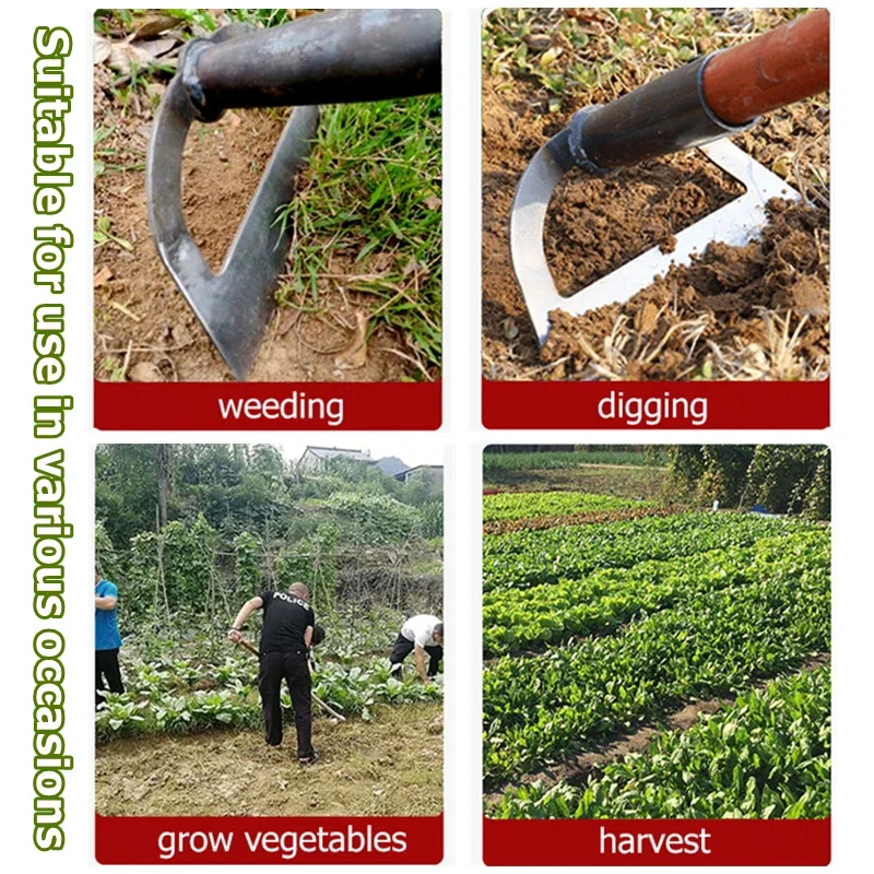 Handheld Hollow Hoe Thickened Manganese Steel Agricultural Weeding Hoe Planting Vegetable Gardening Loosening Soil Weeding Tools