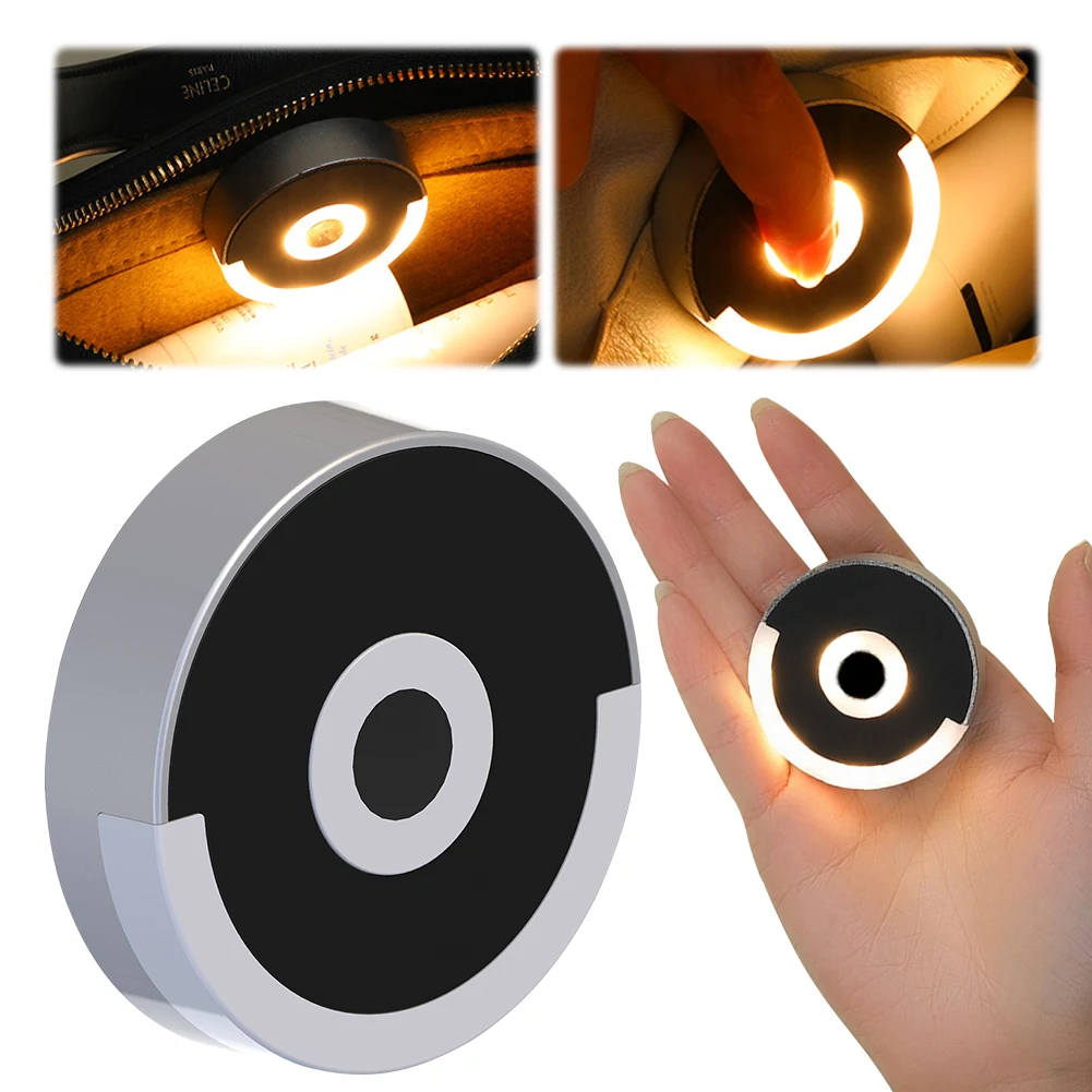 Luce per borsa con sensore automatico Illumina la luce rotonda della borsa con clip posteriore Luci per borsa con controllo touch per accessori per borse