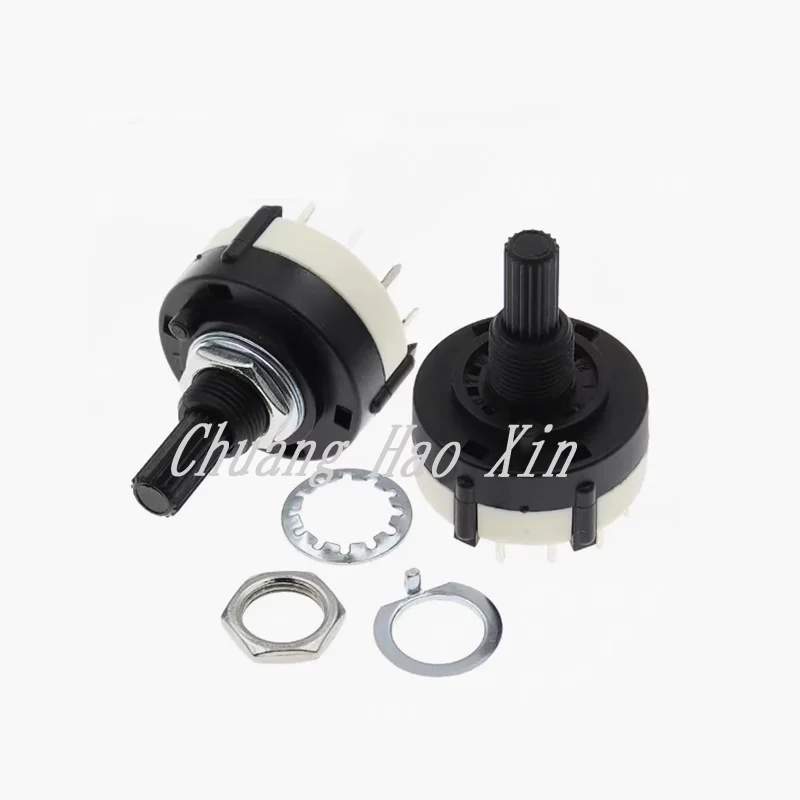 5 uds interruptor de banda RS26 interruptor de potenciómetro giratorio 1 cuchillo 2 cuchillo 3 cuchillo 4 cuchillo P/12/6/4/3 engranaje T mango longitud 20 ejes