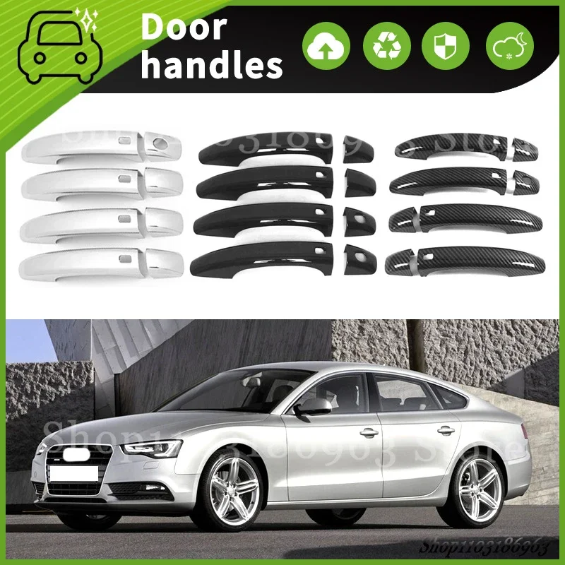 

For AUDI Q3 A4L A5 Q5 2009-2015 Gloss Black Chrome Car Door Handle Cover Trim Styling Accessories Car Stickers Auto Accessories