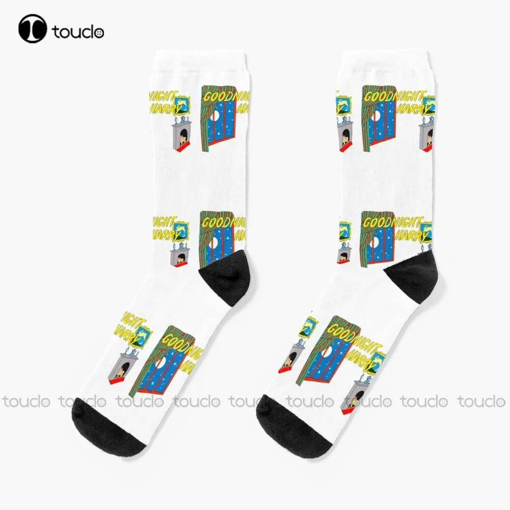 Goodnight Goodnight Moon Socks Harrys House Womens Boot Socks 360° Digital Print Design Cute Socks Christmas Gift New Popular