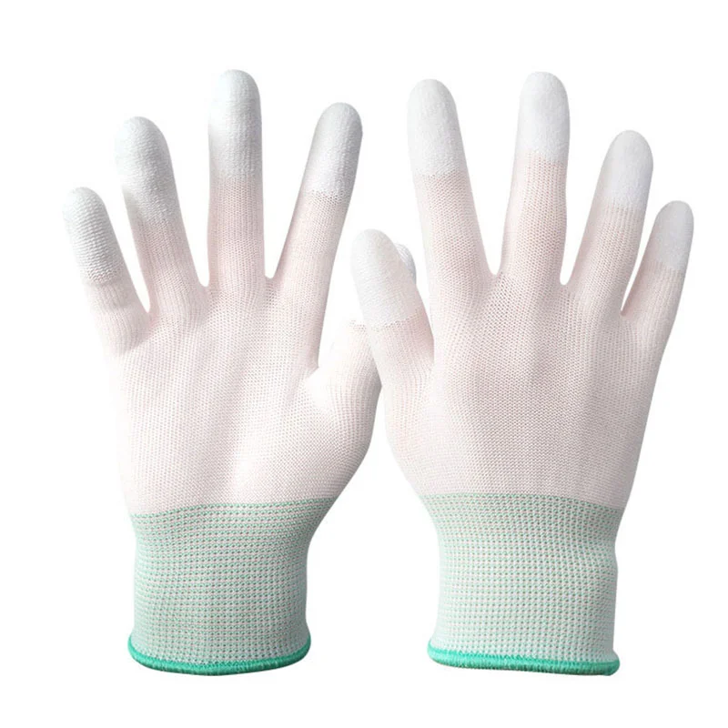 1Pair Antistatic Gloves Anti Static ESD Electronic Working Gloves Pu Finger Coated Finger PC Antiskid For Finger Protection