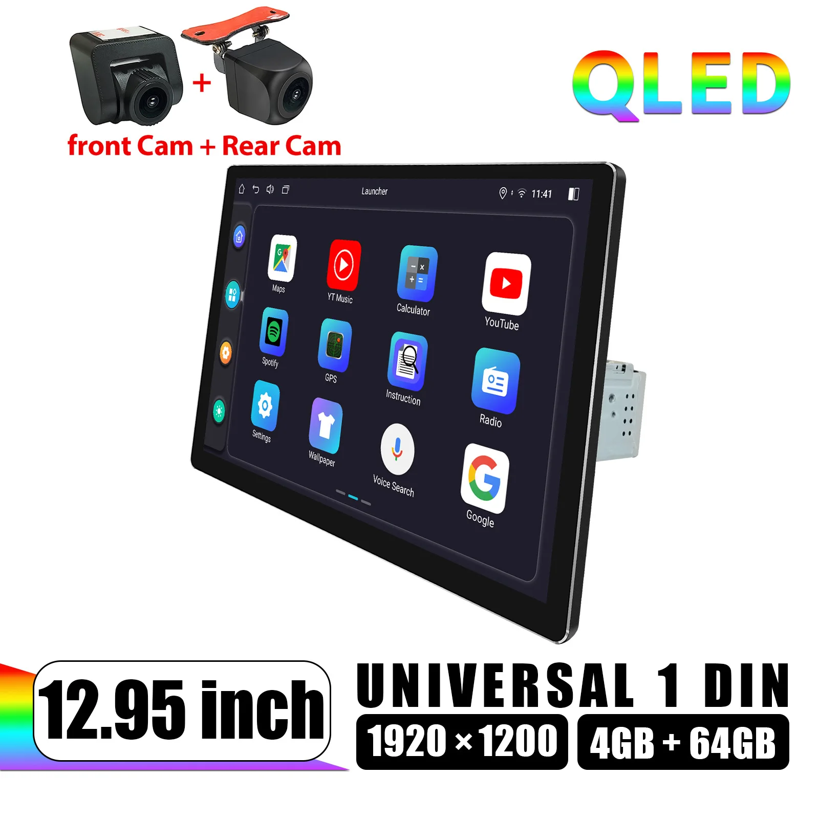 JOYFORWA  Upgrade Qled 12.95 Inch Android 12.0 Car Radio Stereo Multimedia Player With Apple Carplay Android Auto Wireless