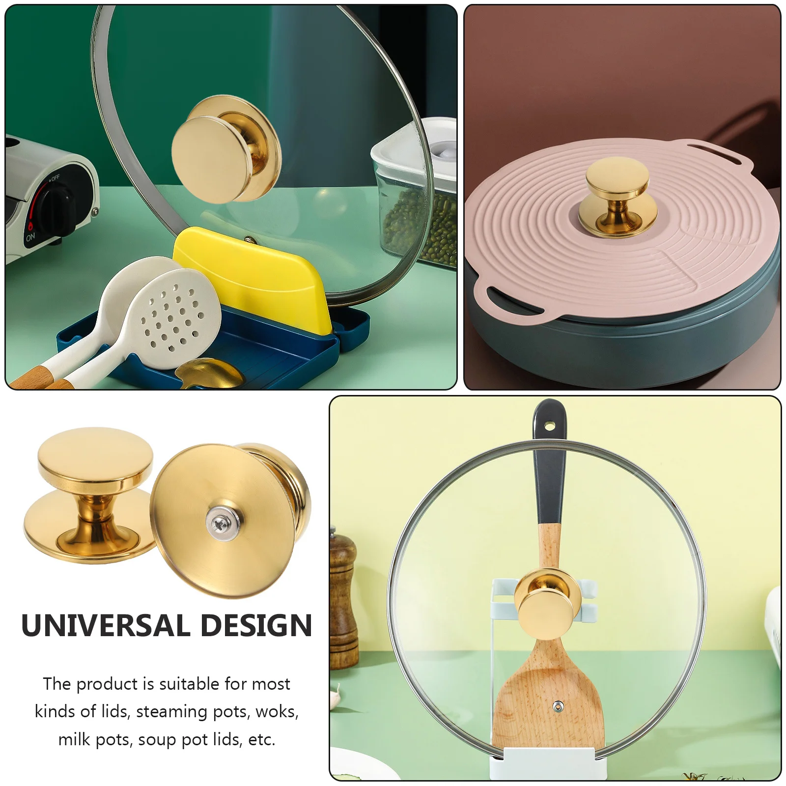 

4Pcs Stainless Steel Pot Lid Handles Heat Resistant Anti-Scald Kitchen Gadget Stainless Steel Pot Grip