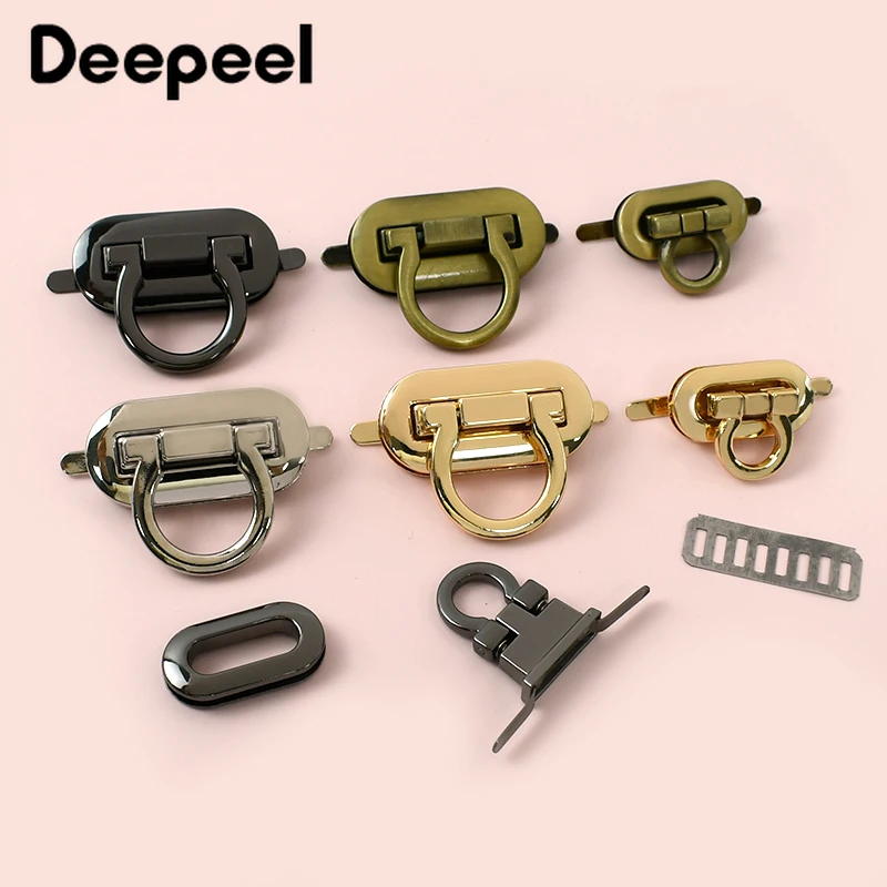 2/5Pcs Deepeel Metal Bag Lock Buckle Handbag Turn Twist Locks Bags Closure Clasp Purse Decoration Craft DIY Hardware Accessories