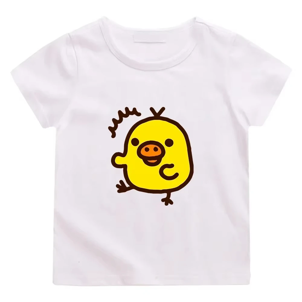 Yellow Chick Kawaii Print T-shirt for Men and Women Tee-shirt Casual Short Sleeve Summer Tshirt -