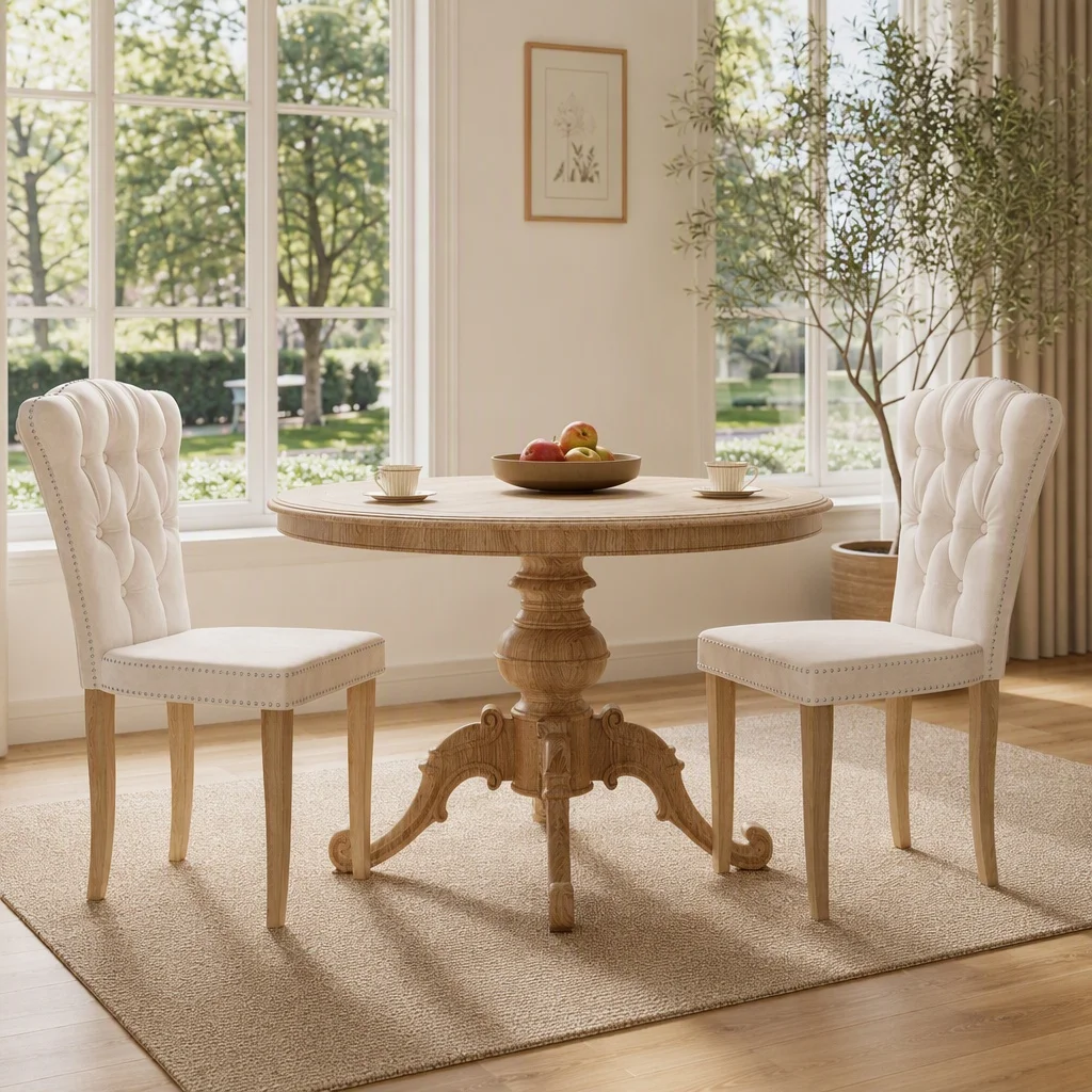 Comanlai, sedie da pranzo con schienale a forma di ali imbottito, rivestimento in morbido velluto, set da 2 sedie moderne con finiture a borchie e gambe in legno, ideali per sala da pranzo o